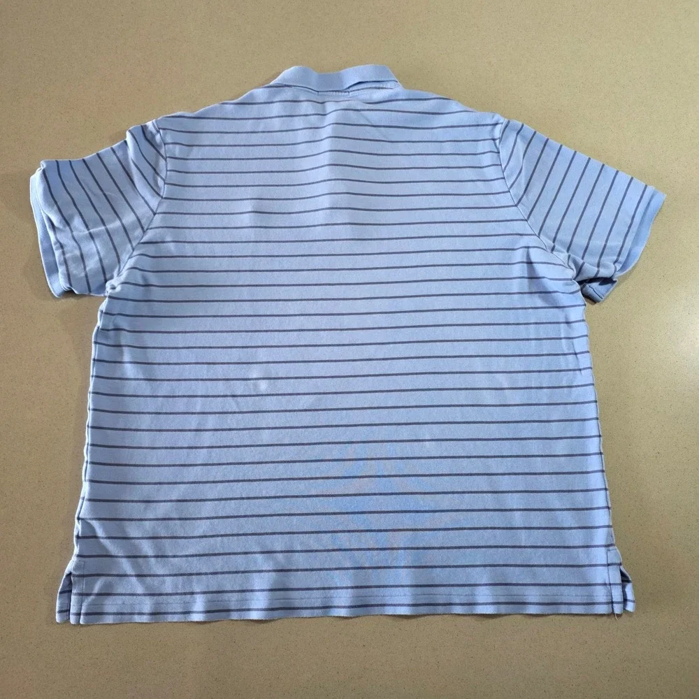Polo Ralph Lauren Men XL Classic Fit Polo Shirt Blue Striped Short Sleeve Cotton